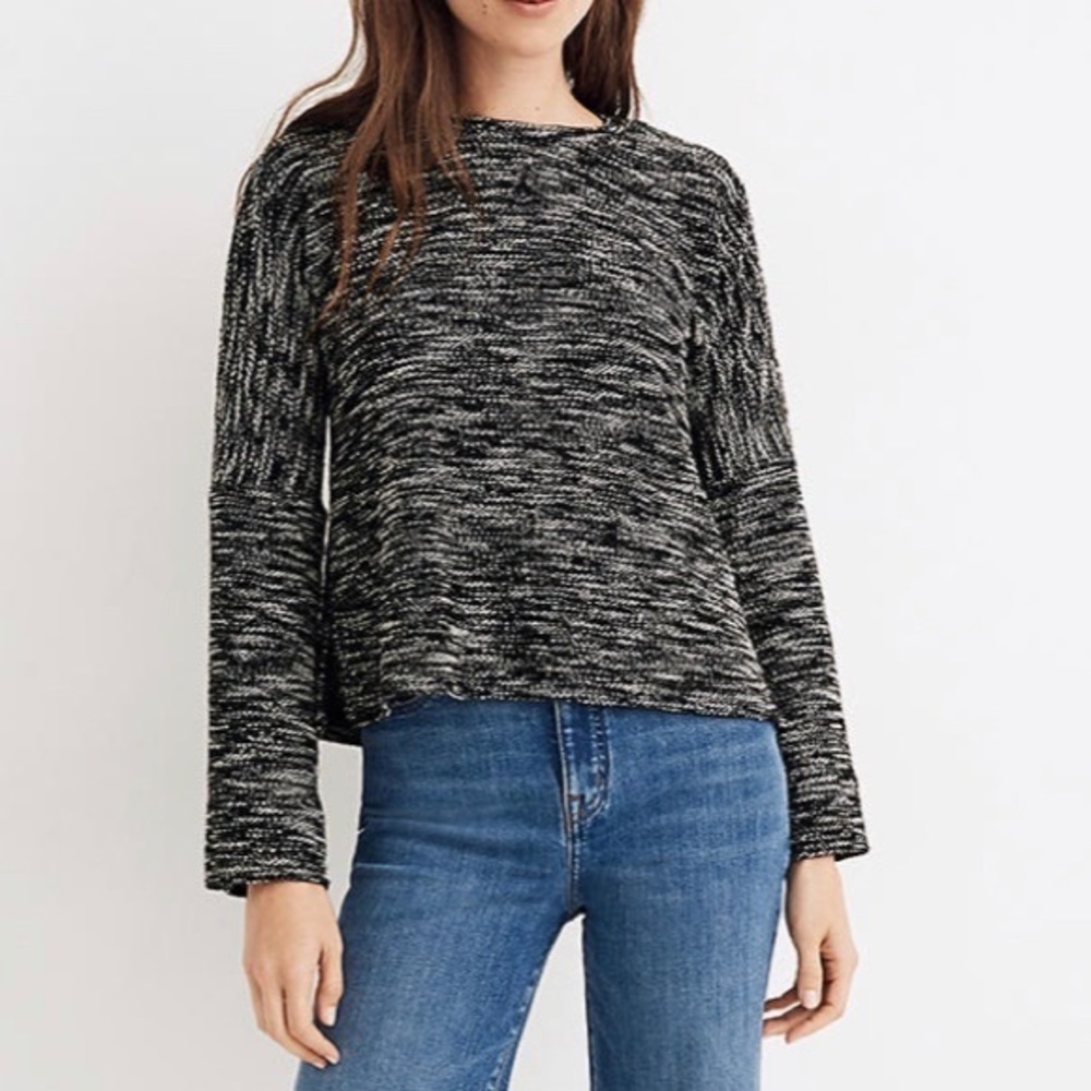 Madewell Button-Shoulder Wide Sleeve Sweater